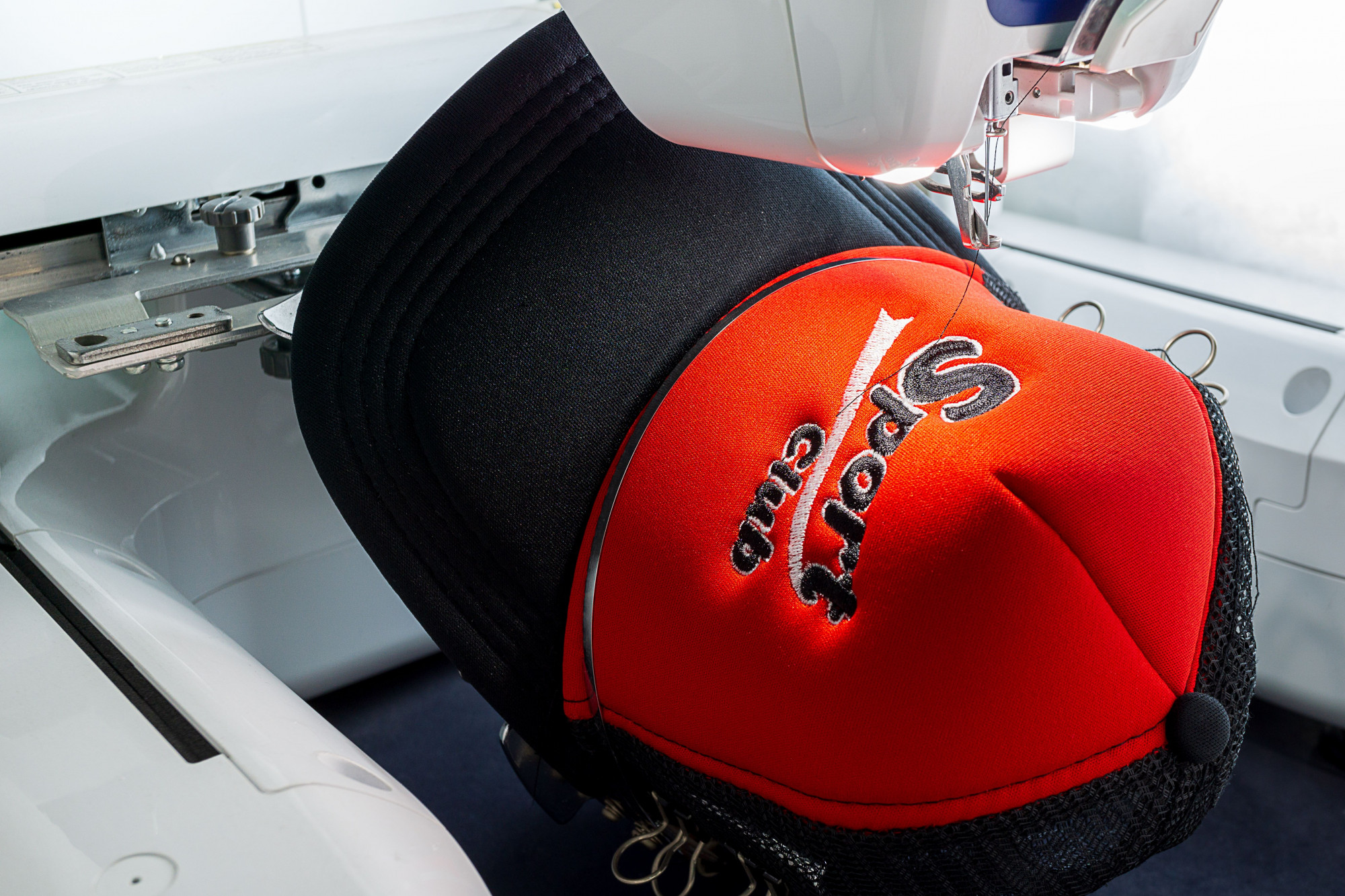 custom embroidered cap detail